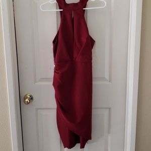 Red midi dress